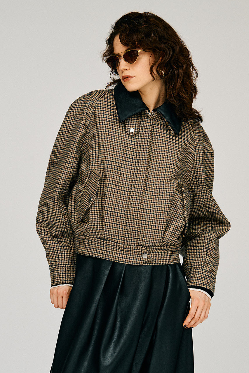 Leather Collar Short Coat - 2026WINTER