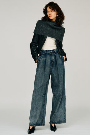 High-Neck Cape Knit - 2026WINTER