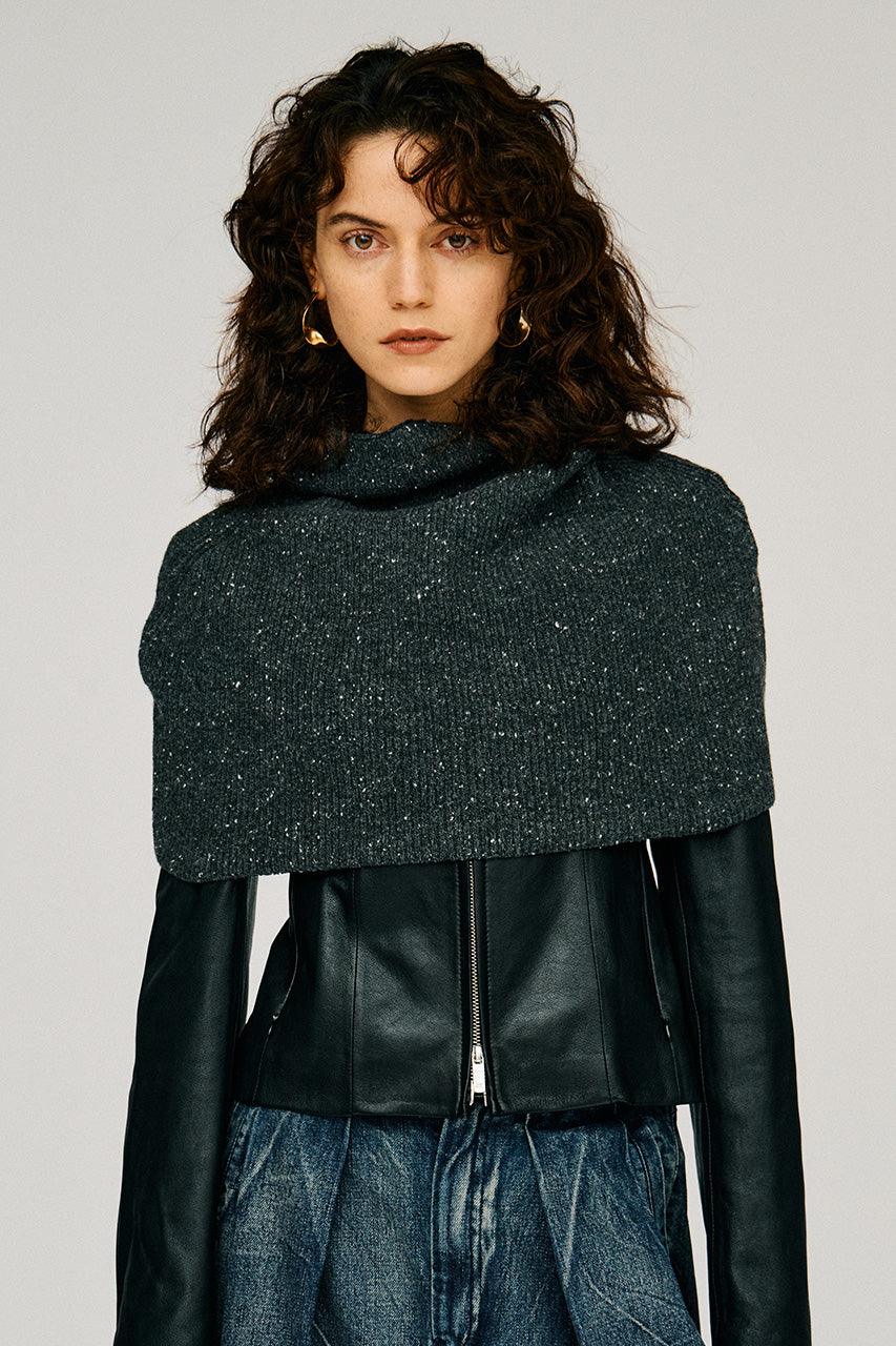 High-Neck Cape Knit - 2026WINTER
