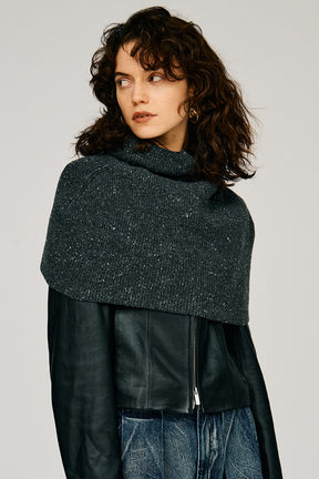 High-Neck Cape Knit - 2026WINTER