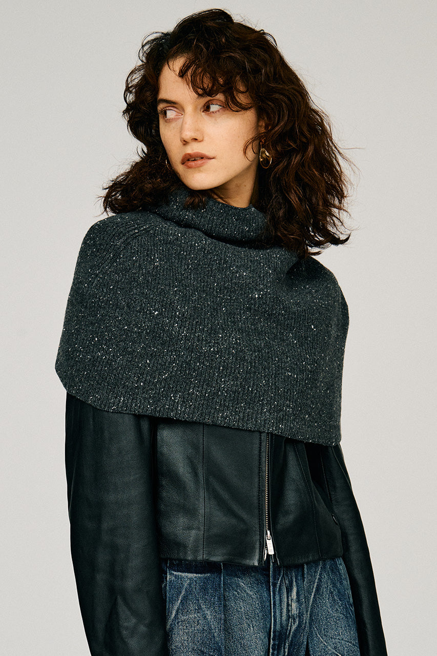 High-Neck Cape Knit - 2026WINTER