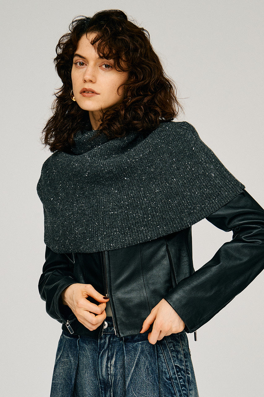 High-Neck Cape Knit - 2026WINTER