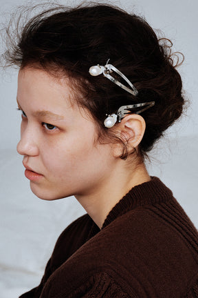 Pearl Piercing Hair Clips-2 Piece Set