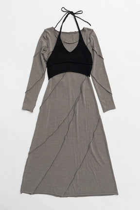 【24WINTER PRE ORDER】Knit Layered Maxi One Piece