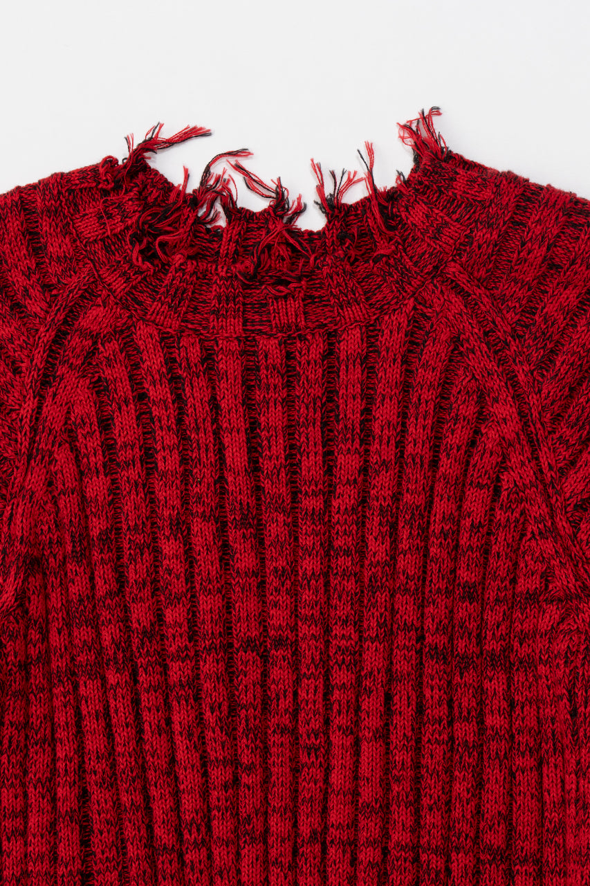 [Weboff Part number] Damaged Knit Pullover