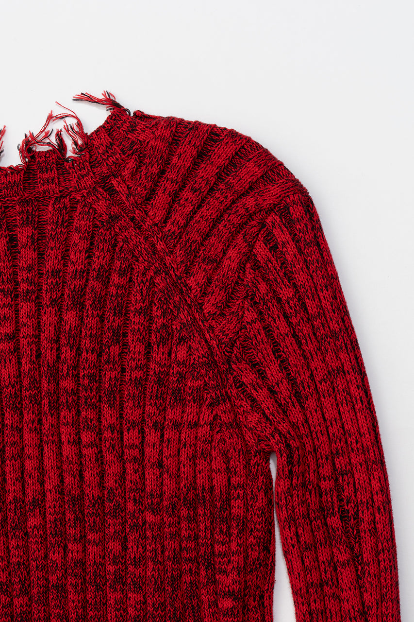 [Weboff Part number] Damaged Knit Pullover