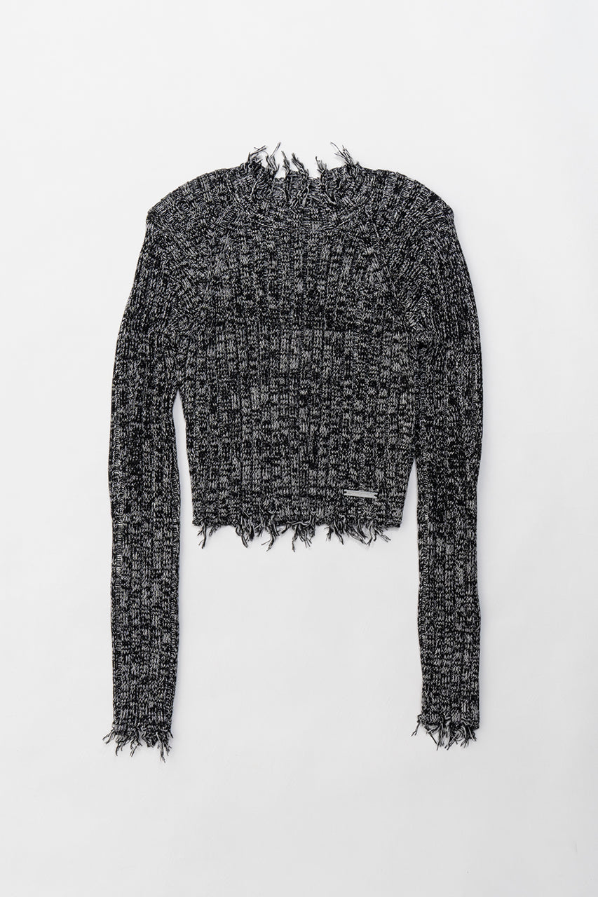 [Weboff Part number] Damaged Knit Pullover