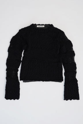 Slub Mohair Border Knit