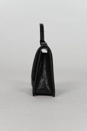 Logo Plate Line Stone Mini Satchel Bag