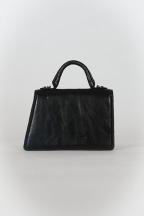 Logo Plate Line Stone Mini Satchel Bag