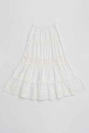 【25 SPRING PRE ORDER】Cotton Lace Maxi Skirt