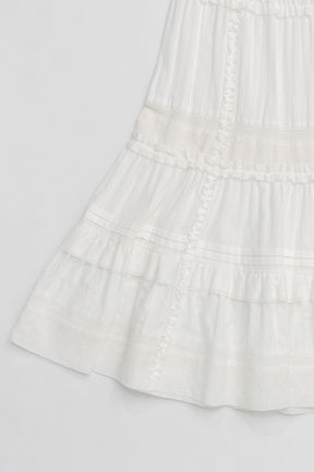 【25 SPRING PRE ORDER】Cotton Lace Maxi Skirt