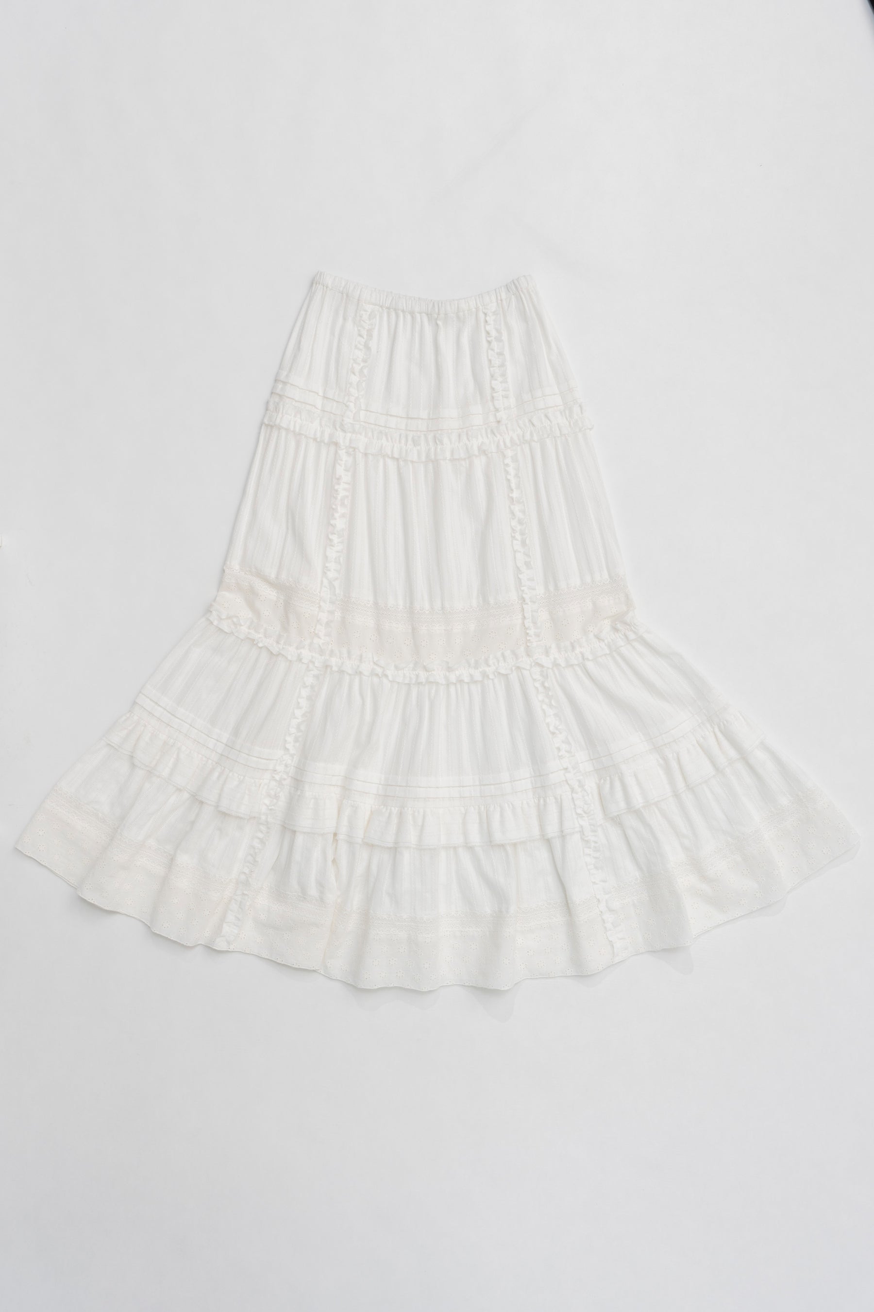 【25 SPRING PRE ORDER】Cotton Lace Maxi Skirt