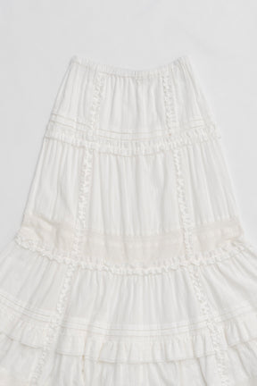 【25 SPRING PRE ORDER】Cotton Lace Maxi Skirt