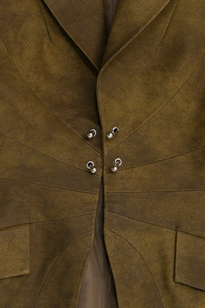 【24AUTUMN PRE ORDER】Pierced Eco Leather Jacket