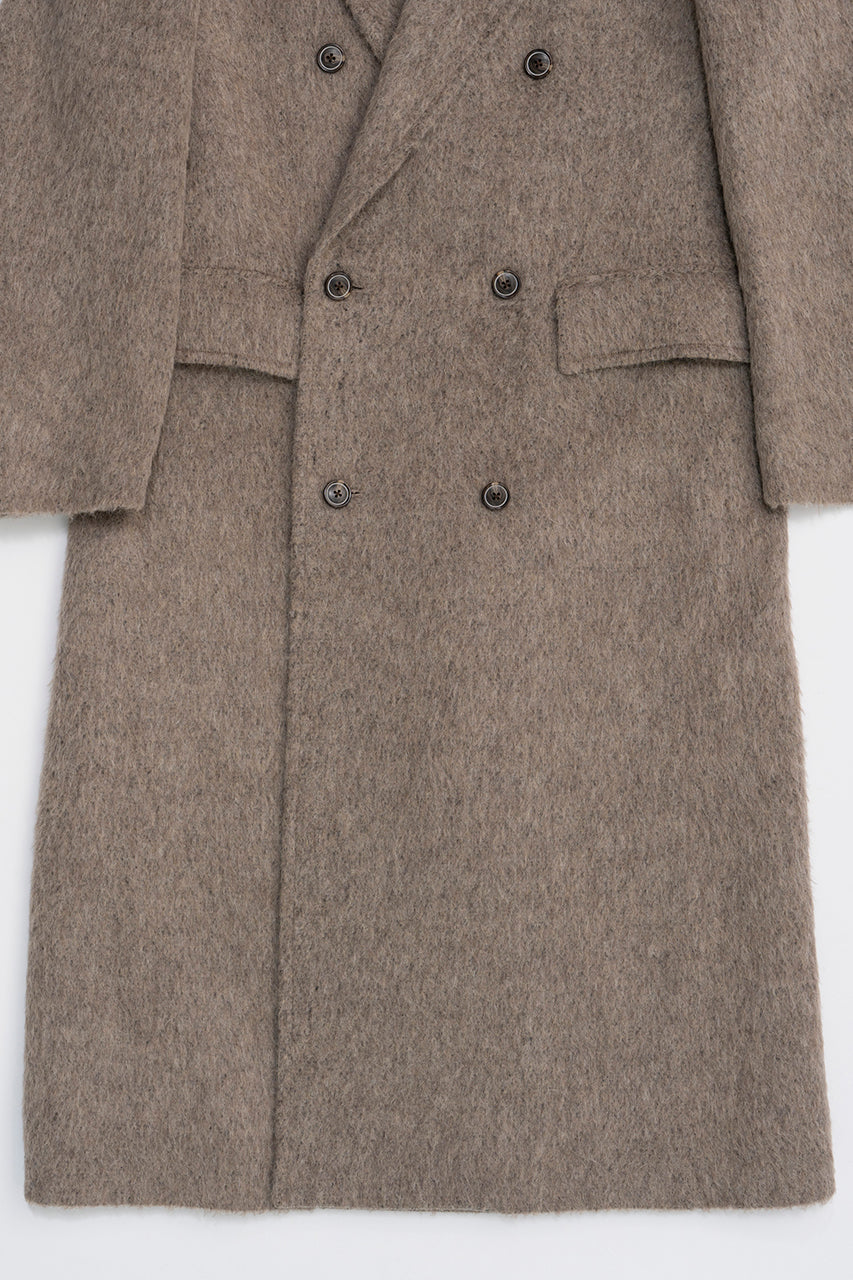 【24WINTER PRE ORDER】Italian Shaggy Double-Breasted Coat