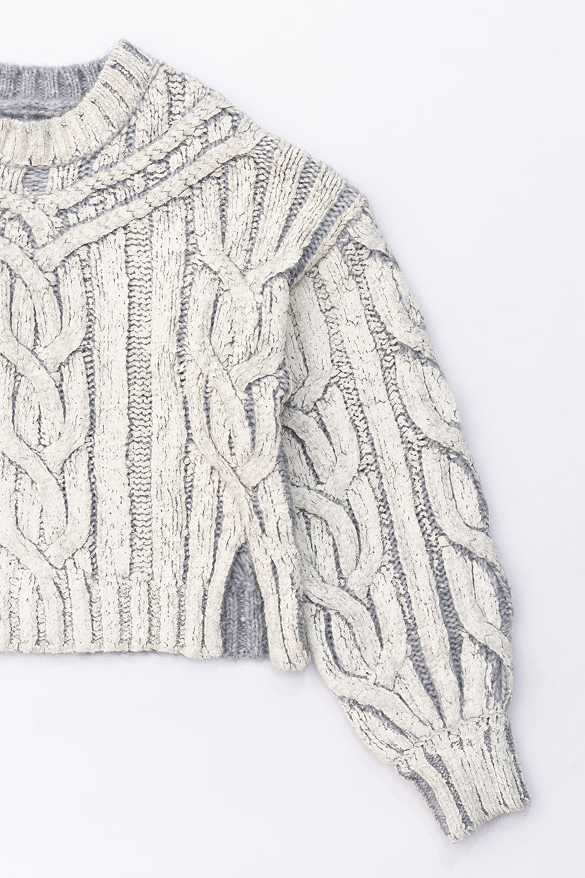Cable Painted Knit Pullover