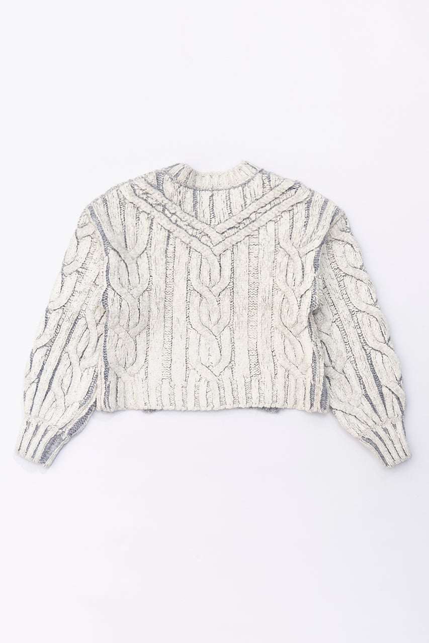Cable Painted Knit Pullover
