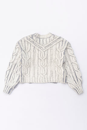 【SALE】Cable Painted Knit Pullover