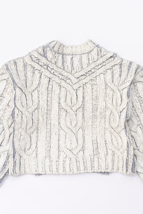 [Weboff Part number] Cable Painted Knit Pullover