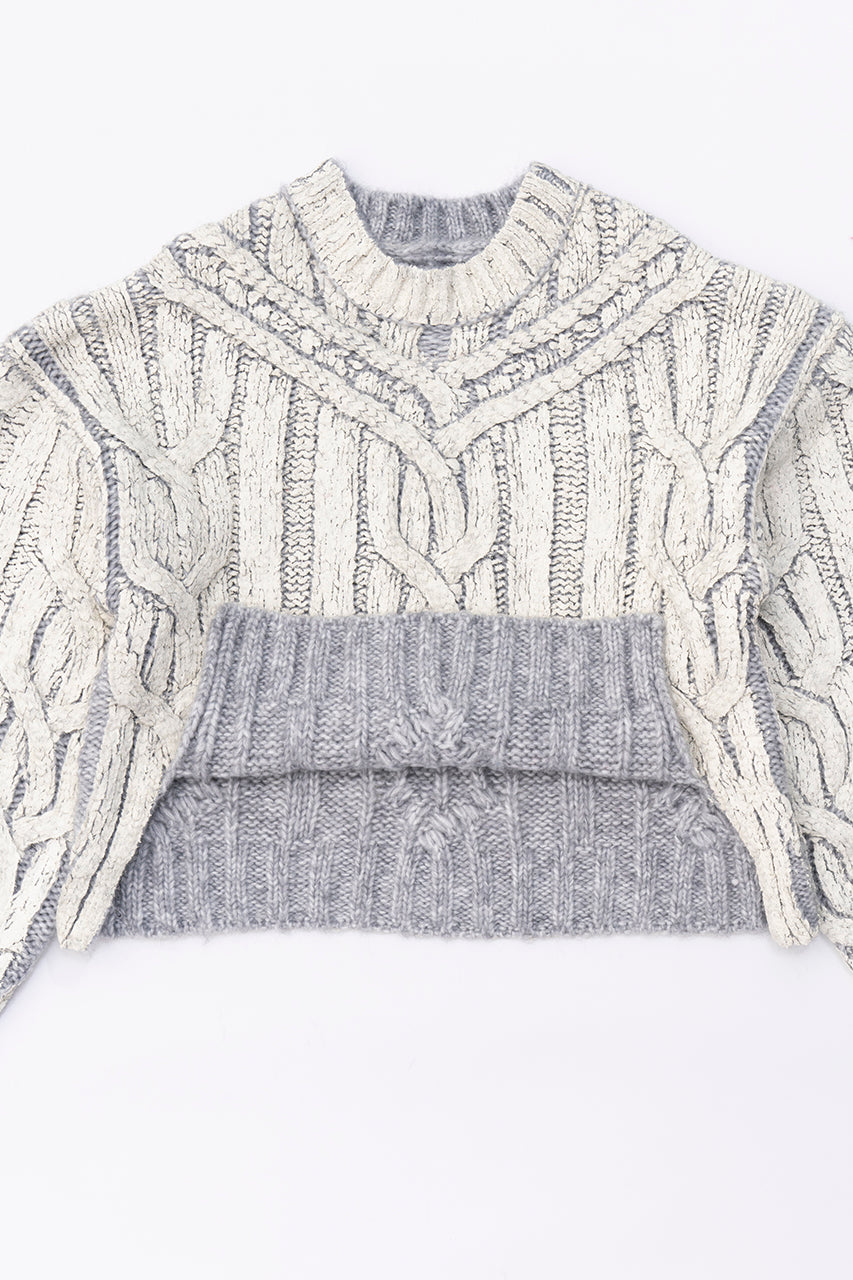 【SALE】Cable Painted Knit Pullover