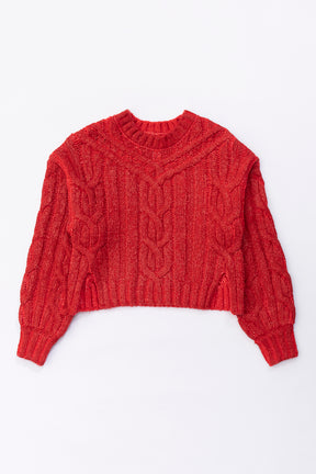 [Weboff Part number] Cable Painted Knit Pullover