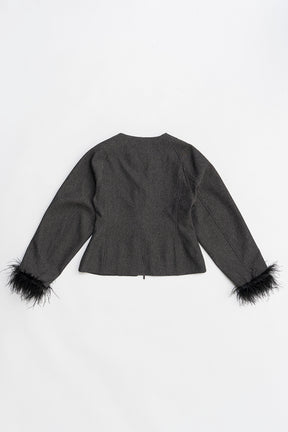 Feather Trim Jacket - 2026 SPRING