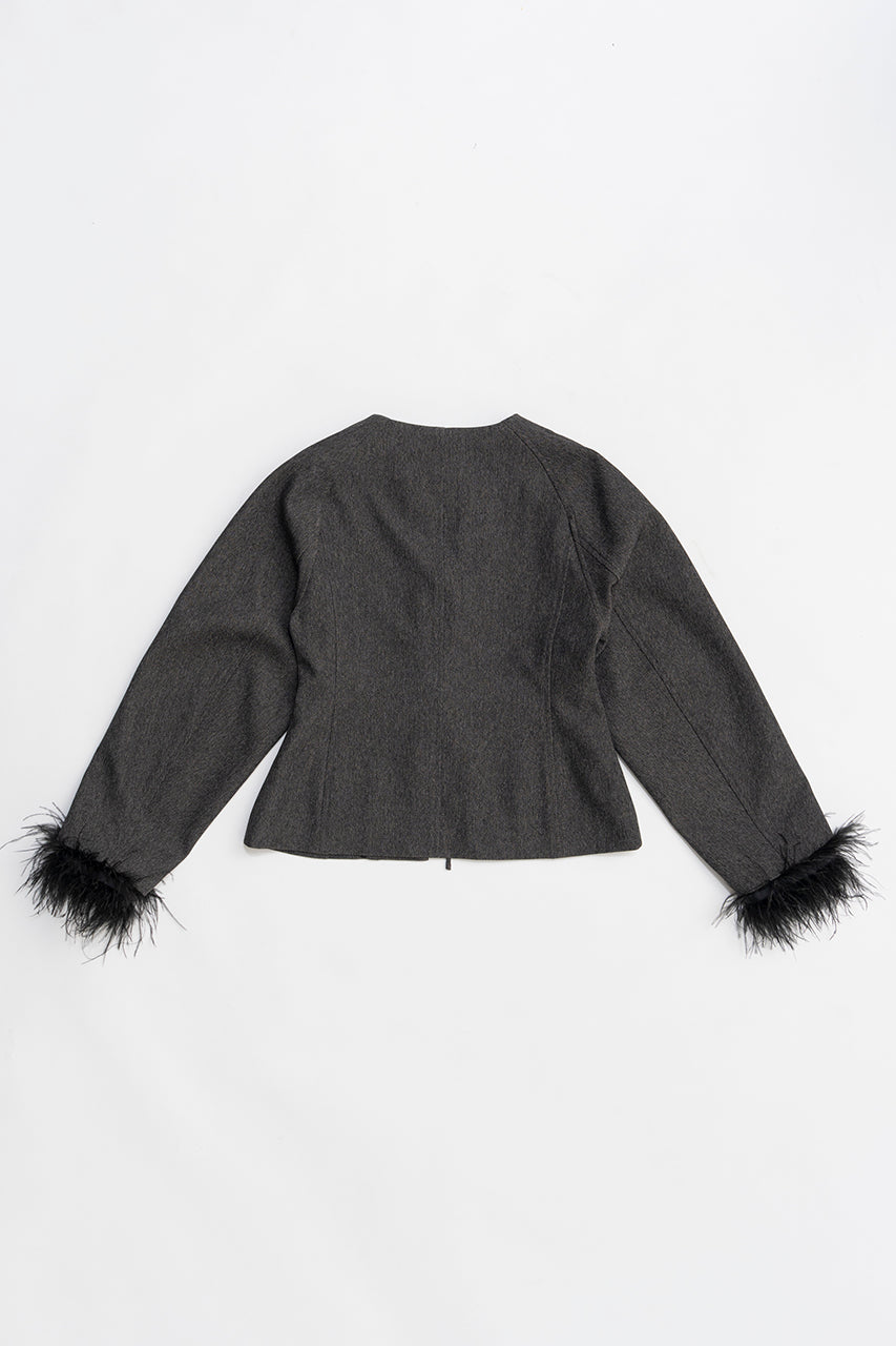 Feather Trim Jacket - 2026 SPRING