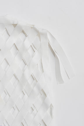 Woven Grid "aesthetic" Top - 2026 SPRING