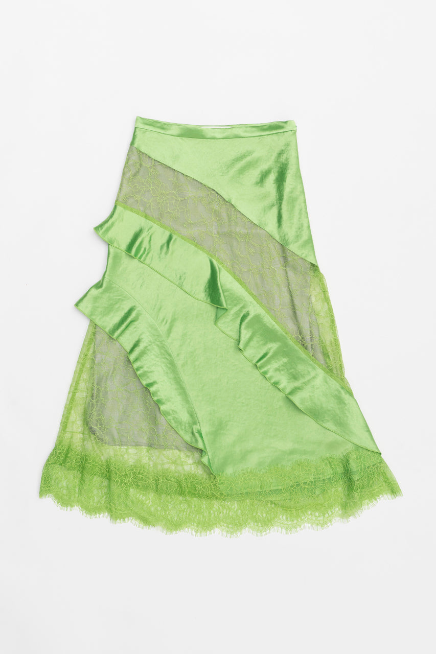 Satin Ruffle Skirt