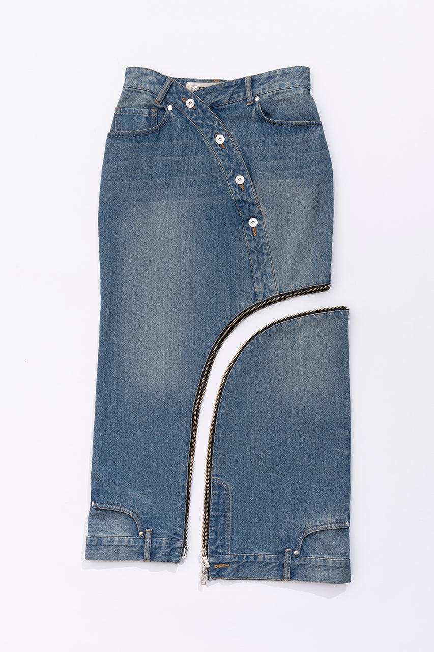 【SALE】Curved Denim Skirt