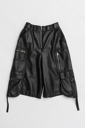 【25 SPRING PRE ORDER】Leather Cargo Shorts