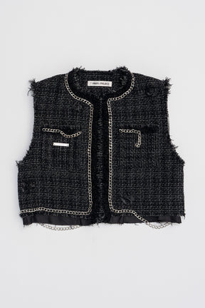 [24Autumn PRE ORDER] CROPPED TWEED VEST