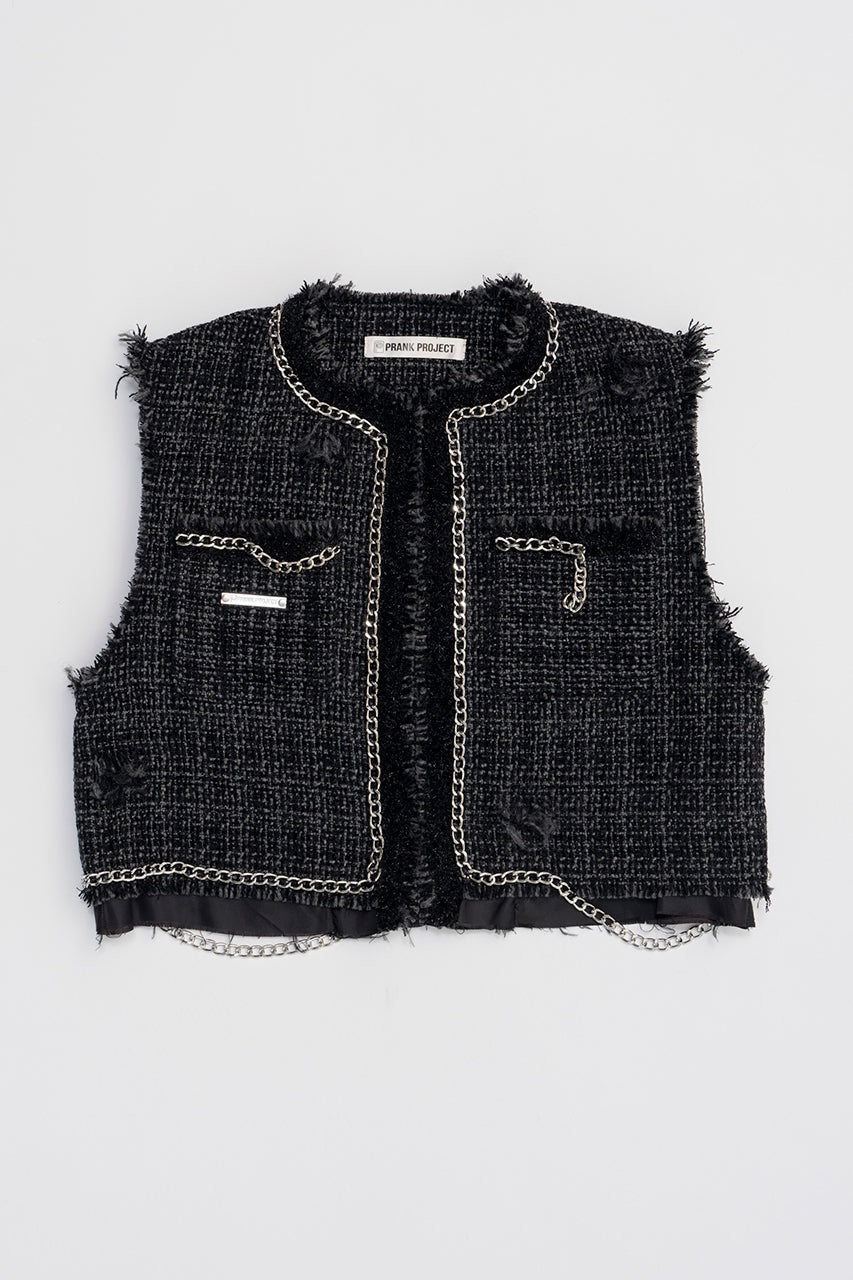 【PRE ORDER】Cropped Tweed Vest