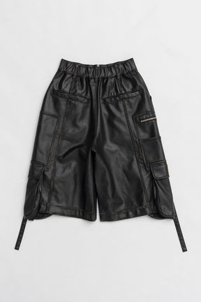 【25 SPRING PRE ORDER】Leather Cargo Shorts