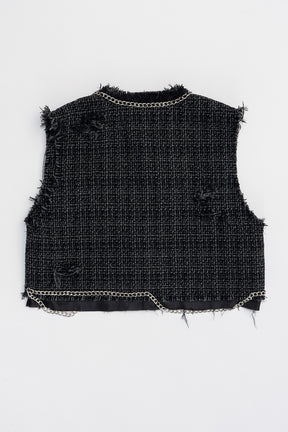 [24Autumn PRE ORDER] CROPPED TWEED VEST