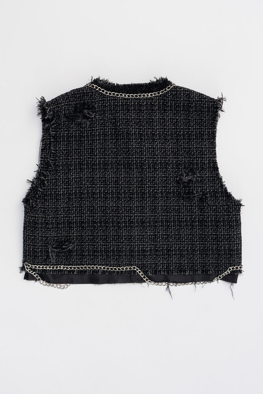 【PRE ORDER】Cropped Tweed Vest