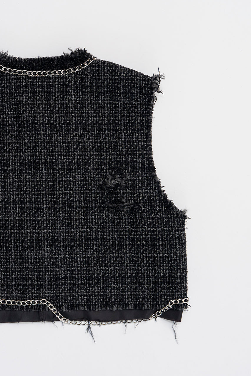 【PRE ORDER】Cropped Tweed Vest