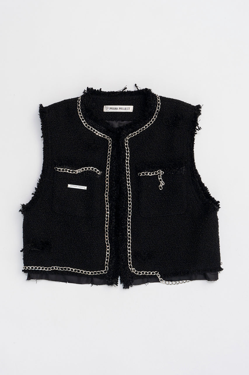 【PRE ORDER】Cropped Tweed Vest