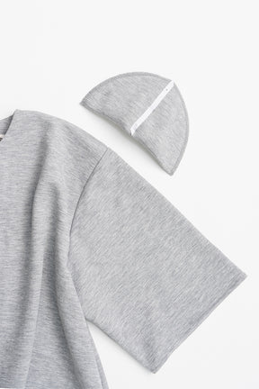 Shoulder Pad Asymmetrical Cape T-Shirt