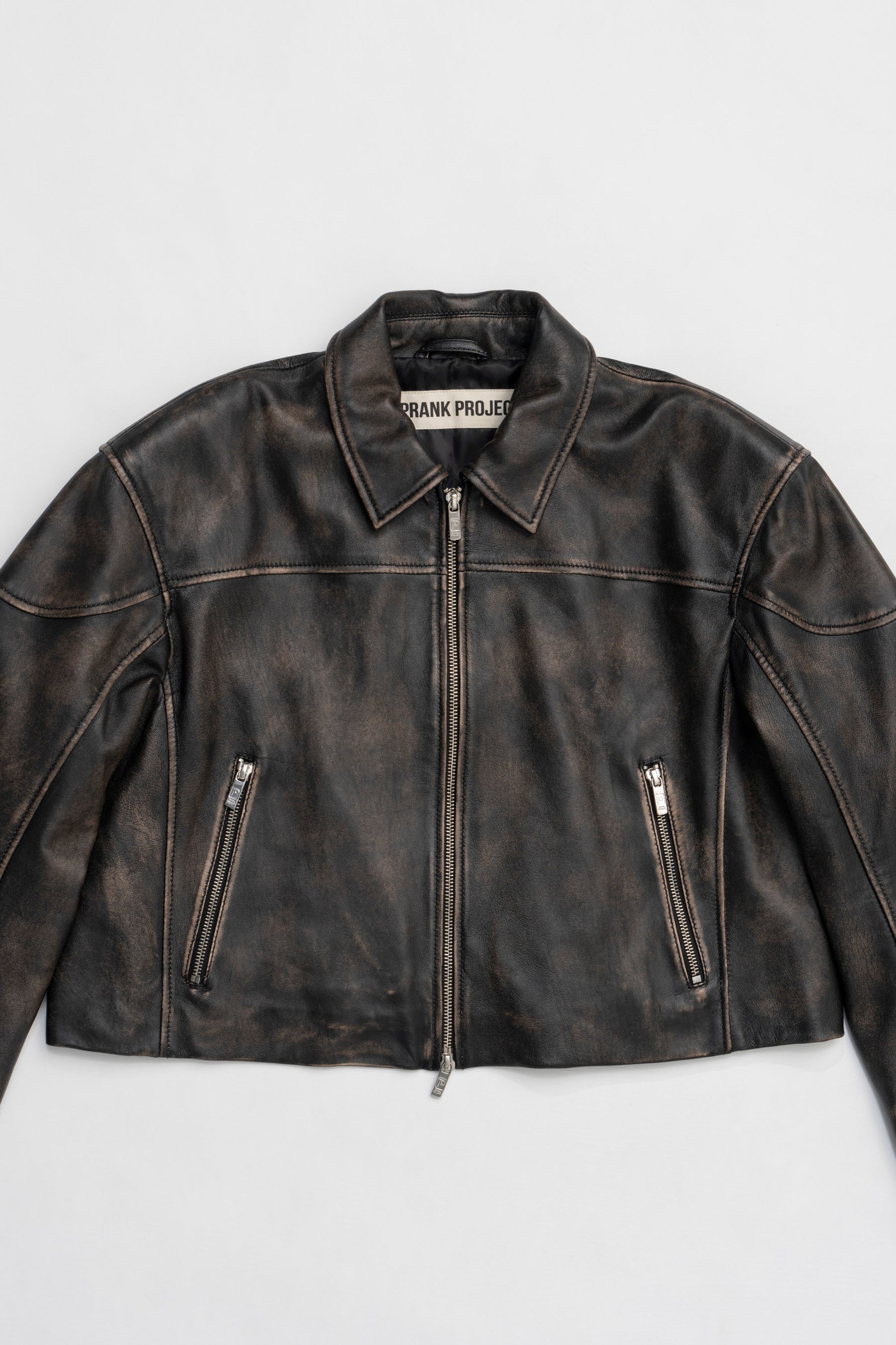 Leather Cropped Moto Jacket