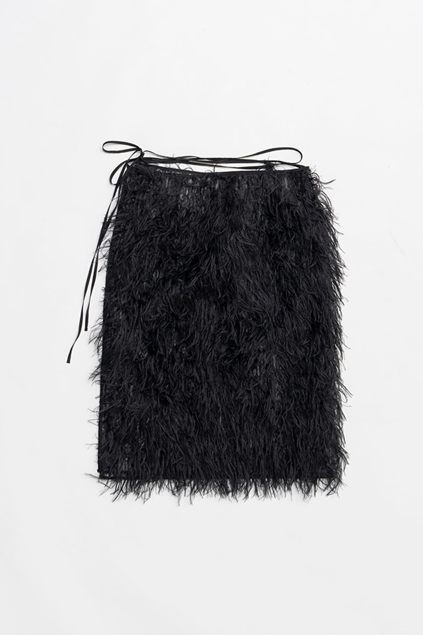 Sheer Feather Wrap Skirt - 2026 SPRING