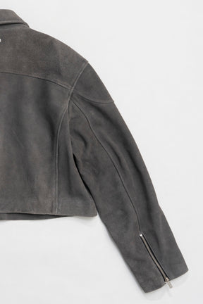 【25 SPRING PRE ORDER】Suede Cropped Moto Jacket