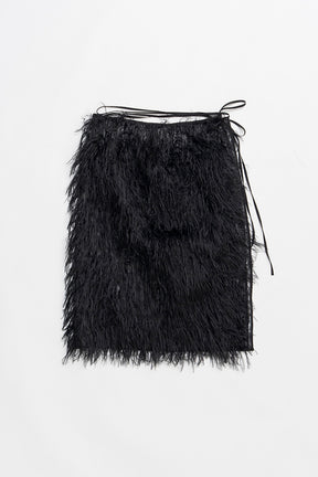 Sheer Feather Wrap Skirt - 2026 SPRING