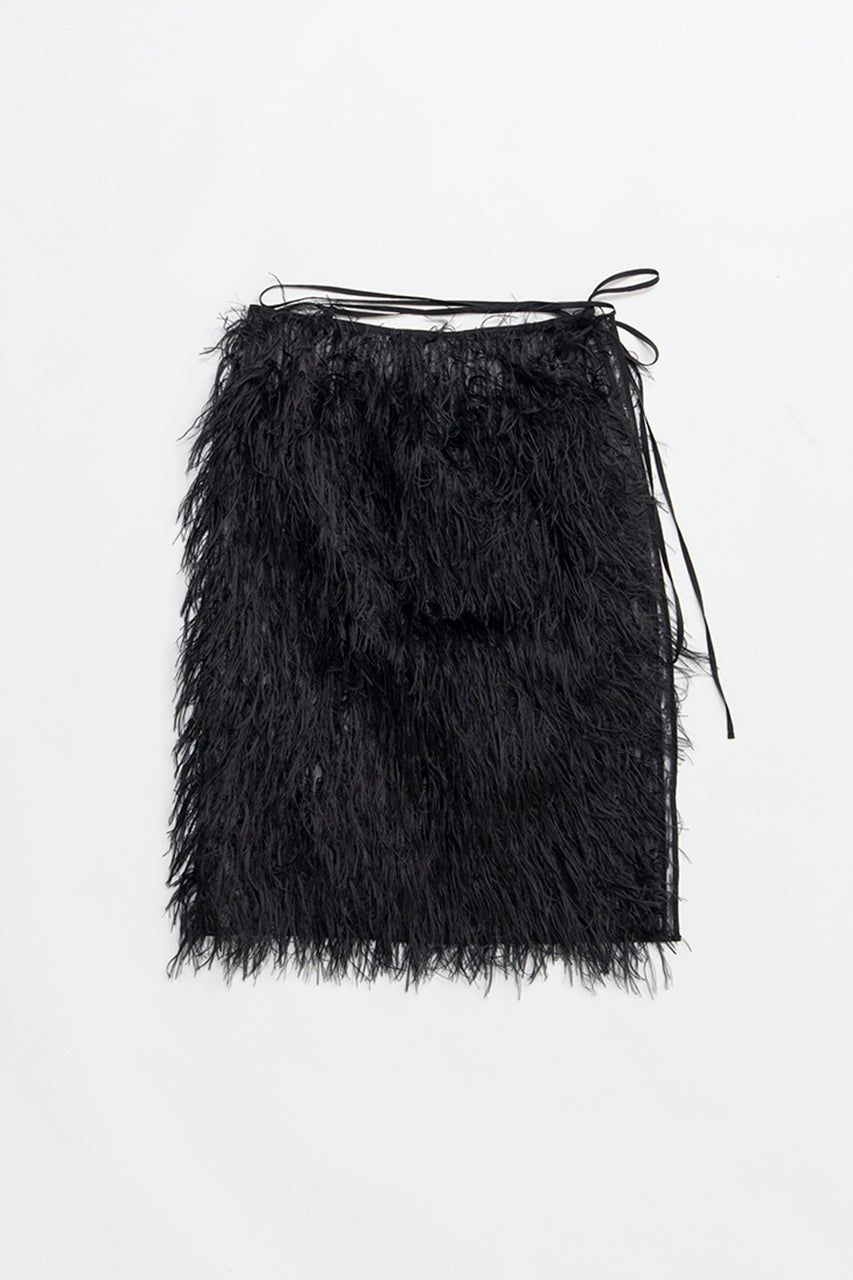 Sheer Feather Wrap Skirt - 2026 SPRING
