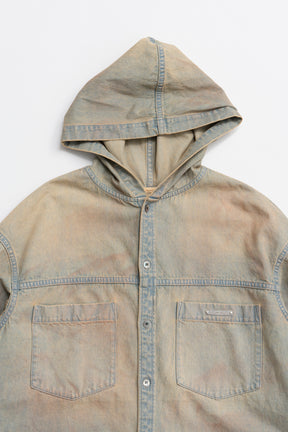 Denim Hooded Shirt - 2026 SPRING