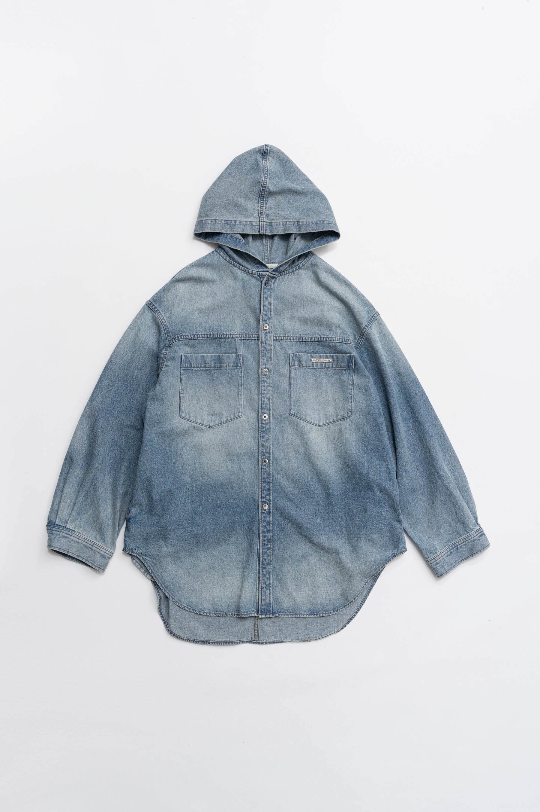 Denim Hooded Shirt - 2026 SPRING