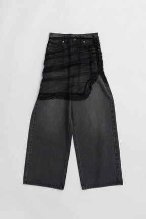 Tulle Skirt Layered Denim - 2026 SPRING