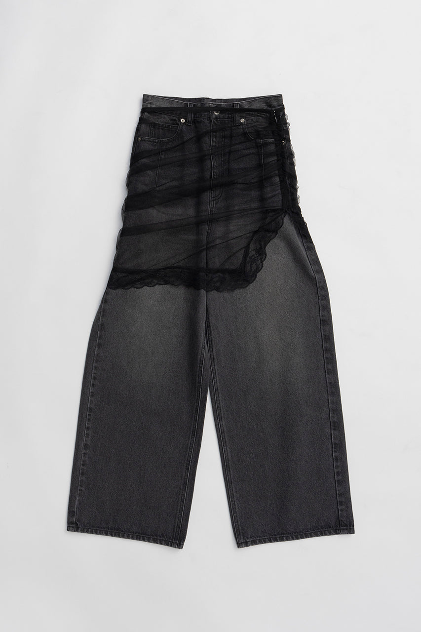 Tulle Skirt Layered Denim - 2026 SPRING