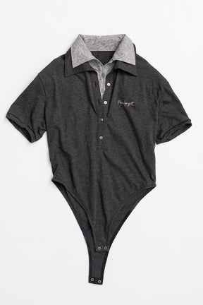 Double Collar Polo Bodysuit
